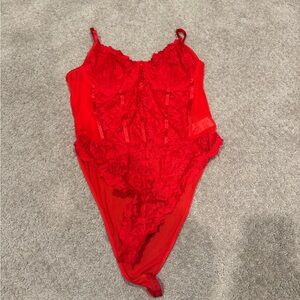 Red Lace Bodysuit
